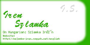 iren szlamka business card